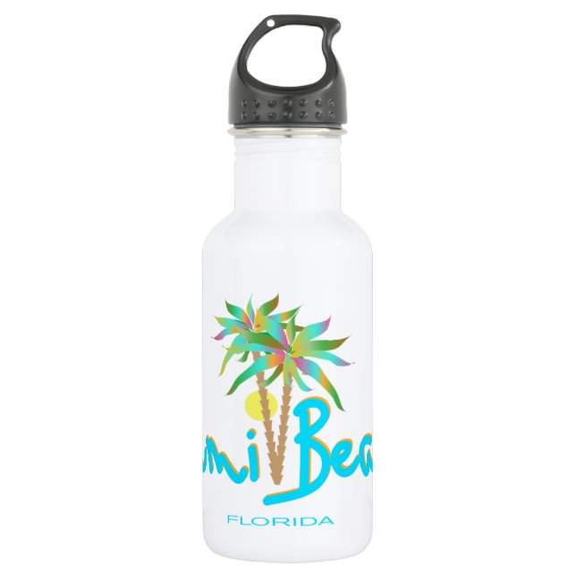 Botella De Agua Miami Beach, Florida te amo (Anverso)