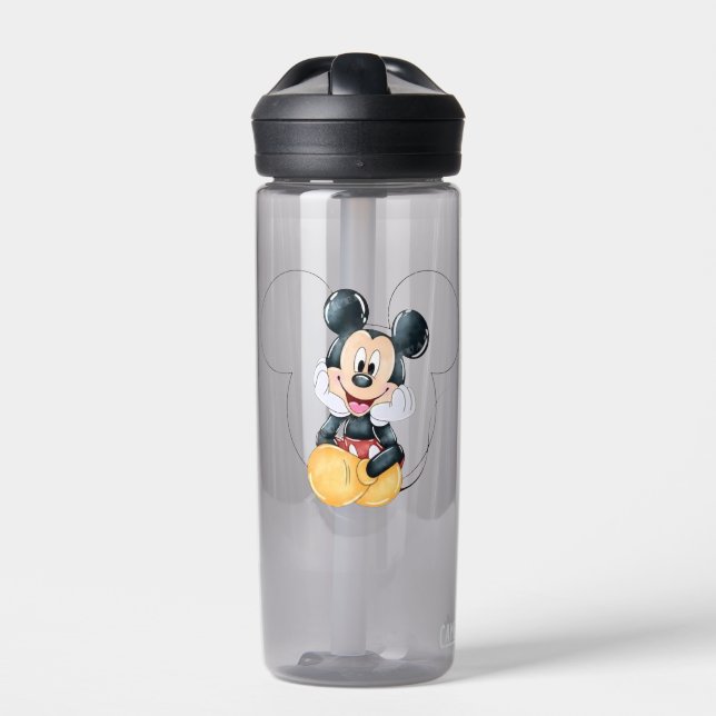 Botella De Agua Mickey Mouse Polka Dot  red Baby Shower (Delante)