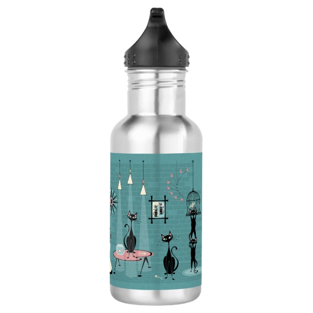 Botella De Agua Mid Century Mischief / Cat Red Handed III (Derecha)