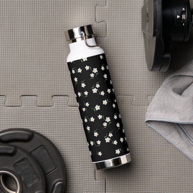Botella de agua Midnight Daisy | Des floral botáni (Gimnasio (girado))
