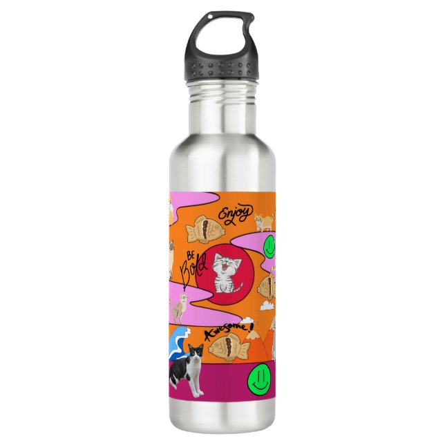 Botella De Agua Mikitiez meow fiesta de verano (Anverso)