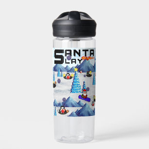 Botella De Agua Mikitiez navidades santa equipo de snowboard pengu