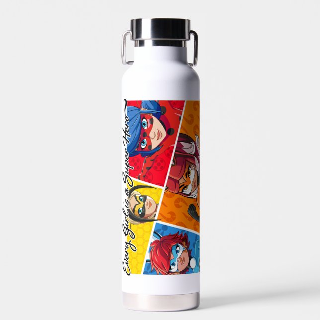 Botella De Agua Milagroso Cada Chica es un superhéroe (Delantero)