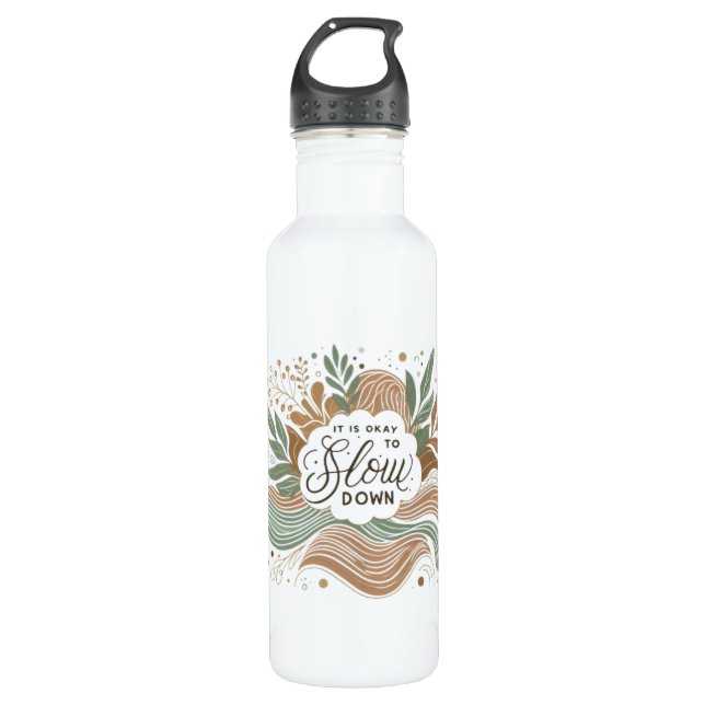 Botella De Agua Mindful affirmation design with soft earthy flow (Anverso)