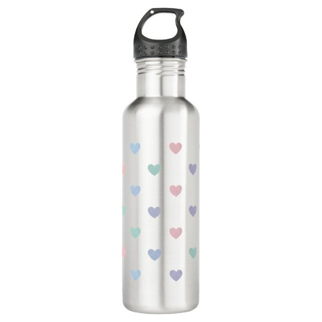 Botella De Agua Minimalist Soft Pastel Heart Pattern   (Anverso)