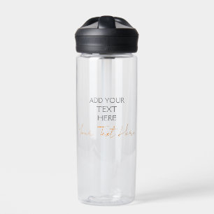 Botella De Agua Minimalista Moderno Texto Personalizado Plano