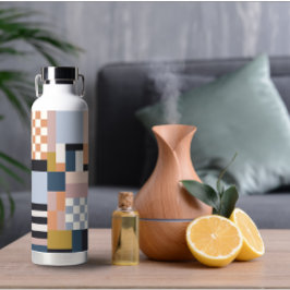 Botella De Agua Minimalista moderno y elegante arte textil colorid