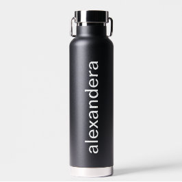 Botella De Agua Minimalista negro personalizado