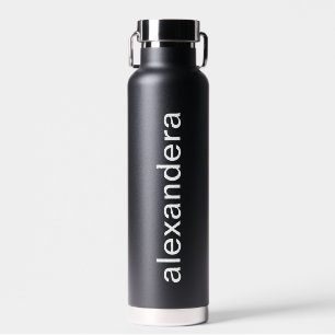 Botella De Agua Minimalista negro personalizado