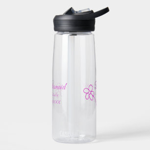 Botella De Agua Mínimo simple dama de honor rosa agregar nombre añ