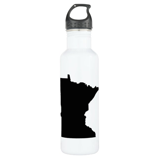 Botella De Agua Minnesota en blanco y negro (Anverso)