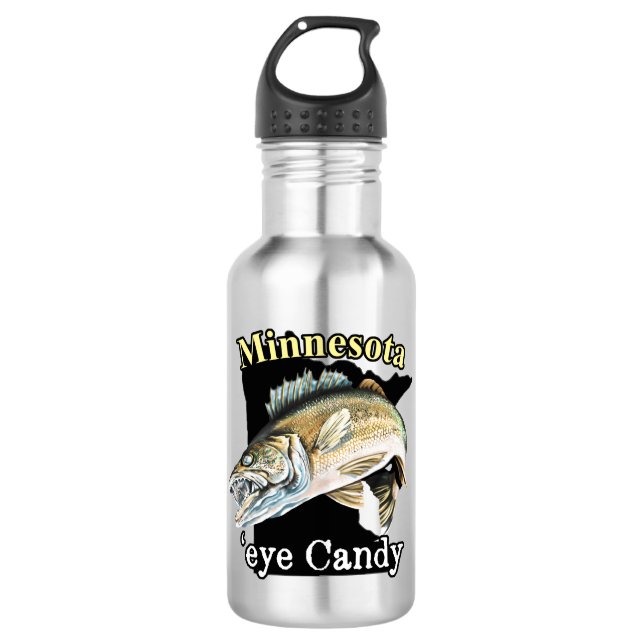 Botella De Agua Minnesota 'Eye Candy Funny Walleye Fishing (Anverso)