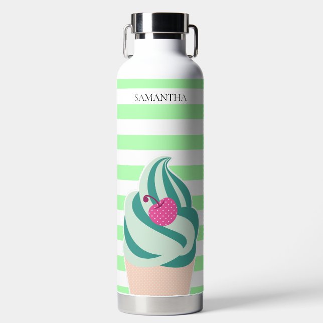 Botella De Agua Mint Swirl Ice Cream Strim Personalizado (Delantero)