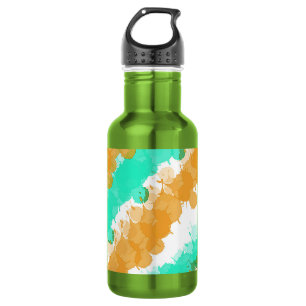 Botella De Agua Mint y Naranja Bright Splatter