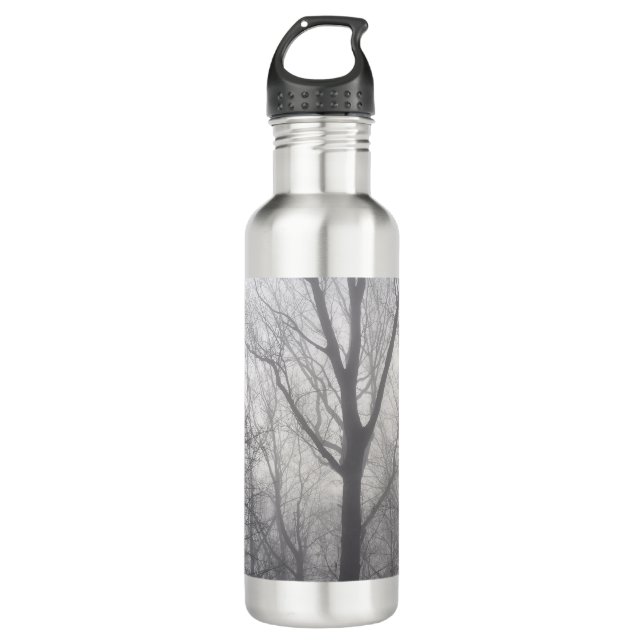 Botella De Agua Misty Trees Gray Woodland (Anverso)