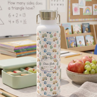 Botella De Agua Mochila personalizada con nombre de autobús escola