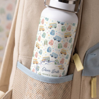 Botella De Agua Mochila personalizada con nombre de autobús escola