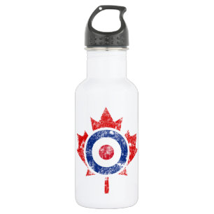 Botella De Agua Mod Canada Curling Hockey Target Grunge Ice