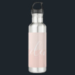 Botella De Agua Moda de nombre de script con dos tonos personaliza<br><div class="desc">Elegante y moda botella de agua con fondo de melocotón de dos tonalidades con un nombre personalizado en una fuente moderna de escritura. Maravilloso como regalo de dama de honor,  regalo de cumpleaños,  regalo de profesor,  favor de fiesta y más.</div>
