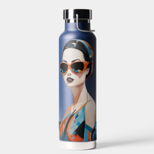Botella De Agua Moda mujer moderna, elegancia geométrica