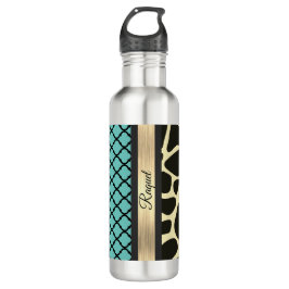 Botella De Agua Moda Quatrefoil Giraffe Imprimir Personalizada