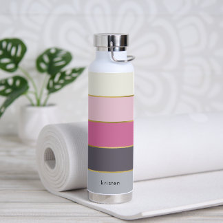 Botella De Agua Moda rayas modernas personalizadas