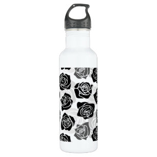 Botella De Agua Moda Rosas negras y blancas ventilatorias