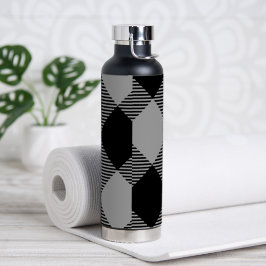 Botella De Agua Moda Rústica Gris y Blanco