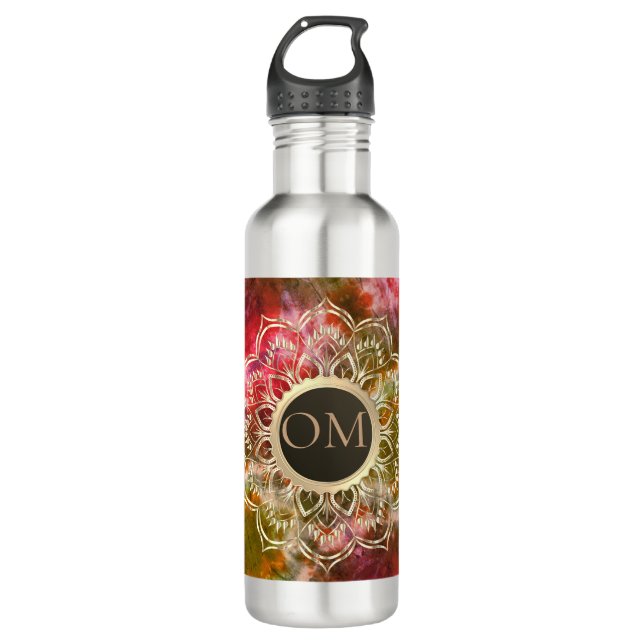 Botella De Agua Moda Tie Dye OM Mandala (Anverso)