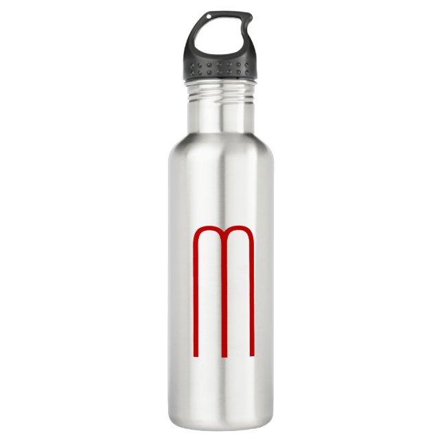 Botella De Agua Moda Única Monograma Rojo Llanto Blanco Simple (Anverso)