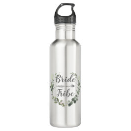 Botella De Agua Moda Watercolor Botánico Boho Bride Tribe