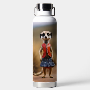 Botella De Agua Moda y estilo: Chica de Meerkat en falda y chaquet