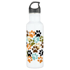 Botella De Agua Modelo de la impresión de la pata del perro