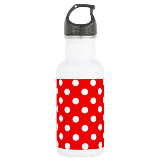 Botella De Agua Modelo de lunar rojo y blanco (Anverso)