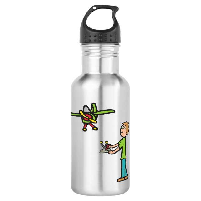 Botella De Agua Modelo RC Avión Volando (Anverso)