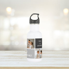 Botella De Agua Moden 3Collage Photo & Grey Best Family Gift