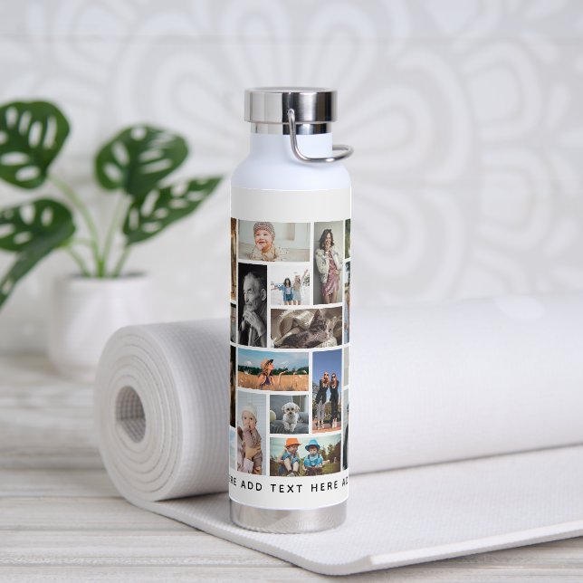 Botella De Agua Modern 30 x Photo Collage Grid Personalized (Yoga)