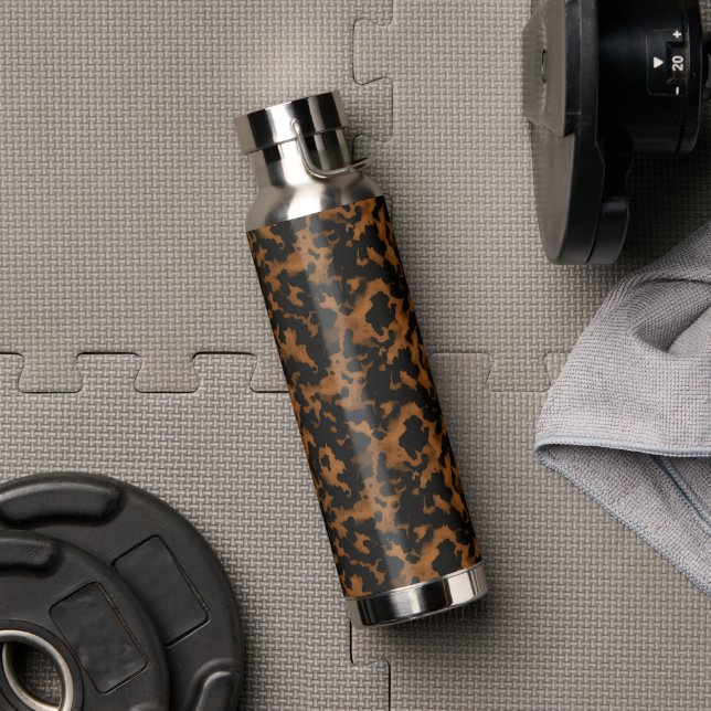 Botella De Agua Modern Brown Tortoise Shell Stylish (Gimnasio (girado))