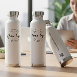 Botella De Agua Modern Business logo Custom QR code website