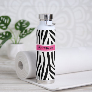 Botella De Agua Moderna diseñadora personalizada de stripe de cebr