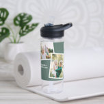 Botella De Agua Moderna familia multifoto sage verde simple famili<br><div class="desc">Moderno y elegante regalo para la familia de fotos. Se puede cambiar el color verde sabio.</div>