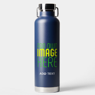 BOTELLA DE AGUA MODERNA PLANTILLA DE TEXTO DE IMAGEN AZUL DE NAVY
