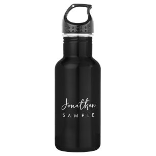 Botella De Agua Moderna y elegante plantilla de monograma simple M