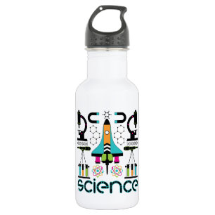 Botella De Agua Modernas herramientas de ciencia, objetos y patró