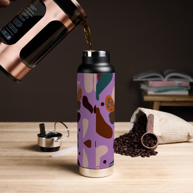 Botella De Agua Moderno Clásico Elegante Rústico Boho  (Café)
