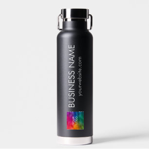 Botella De Agua Moderno Elegante Sencillo Sube el Logotipo de tu E