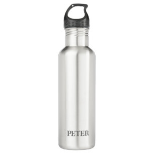 Botella De Agua Moderno Monograma simple personalizado nombre pers