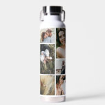 Botella De Agua Moderno negro 10 foto personalizada elegante simpl<br><div class="desc">Regalo moderno negro 10 foto personalista elegante guión simple. Navidades ideales,  cumpleaños,  graduación,  aniversario,  Día de la Madre,  día del padre,  pensando en ti regalo.</div>