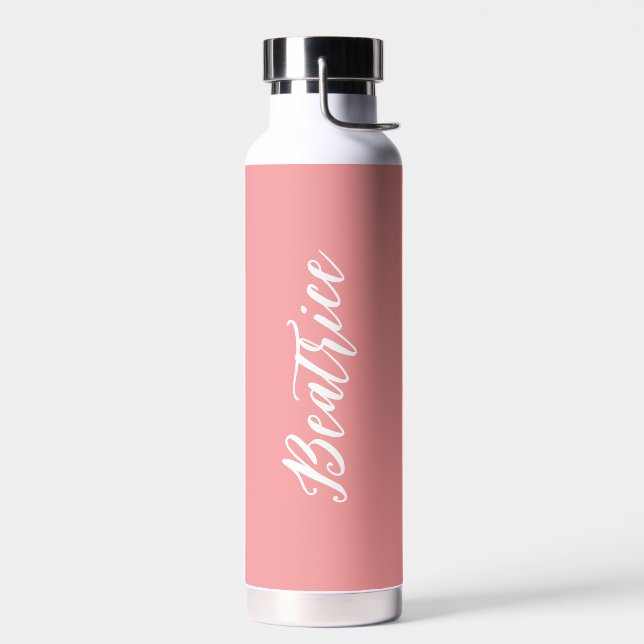 Botella De Agua Moderno rosa simple y elegante (Izquierdo)