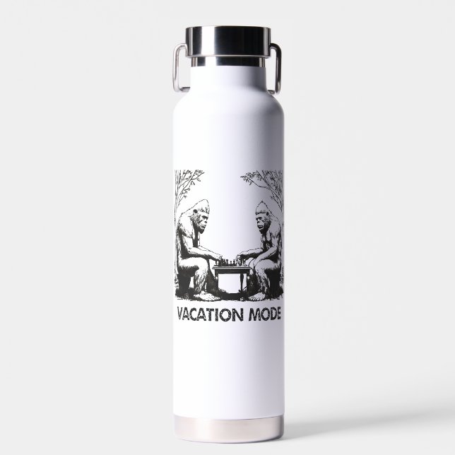 Botella De Agua Modo de Vacaciones de Bigfoot Ajedrez (Delantero)